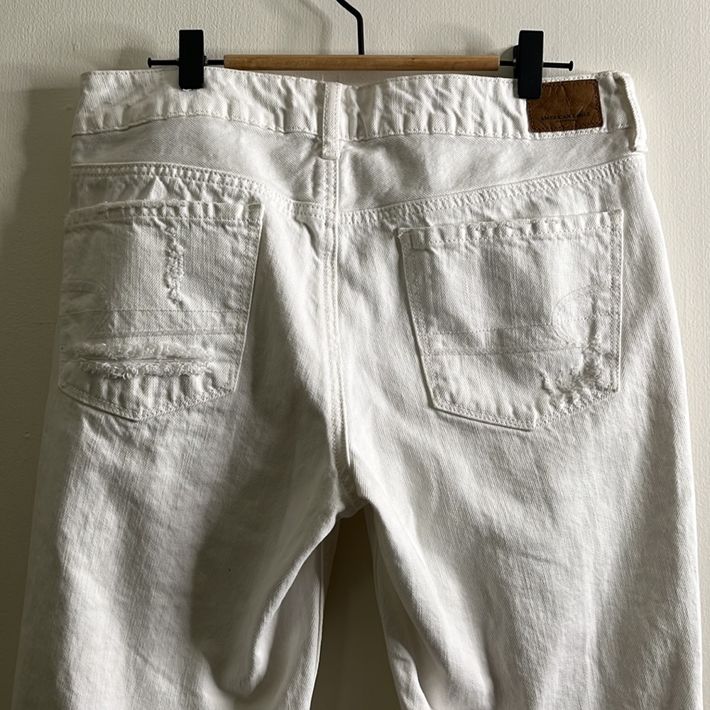 American Eagle Outfitters White Distressed Boyfriend Jeans - Picture 10 of 15